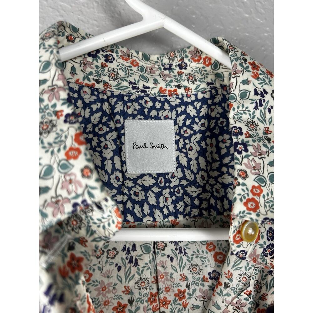 Paul Smith Floral Button Up Blouse Colorful Classic Silk Blend Italian Size 38 - Picture 9 of 10